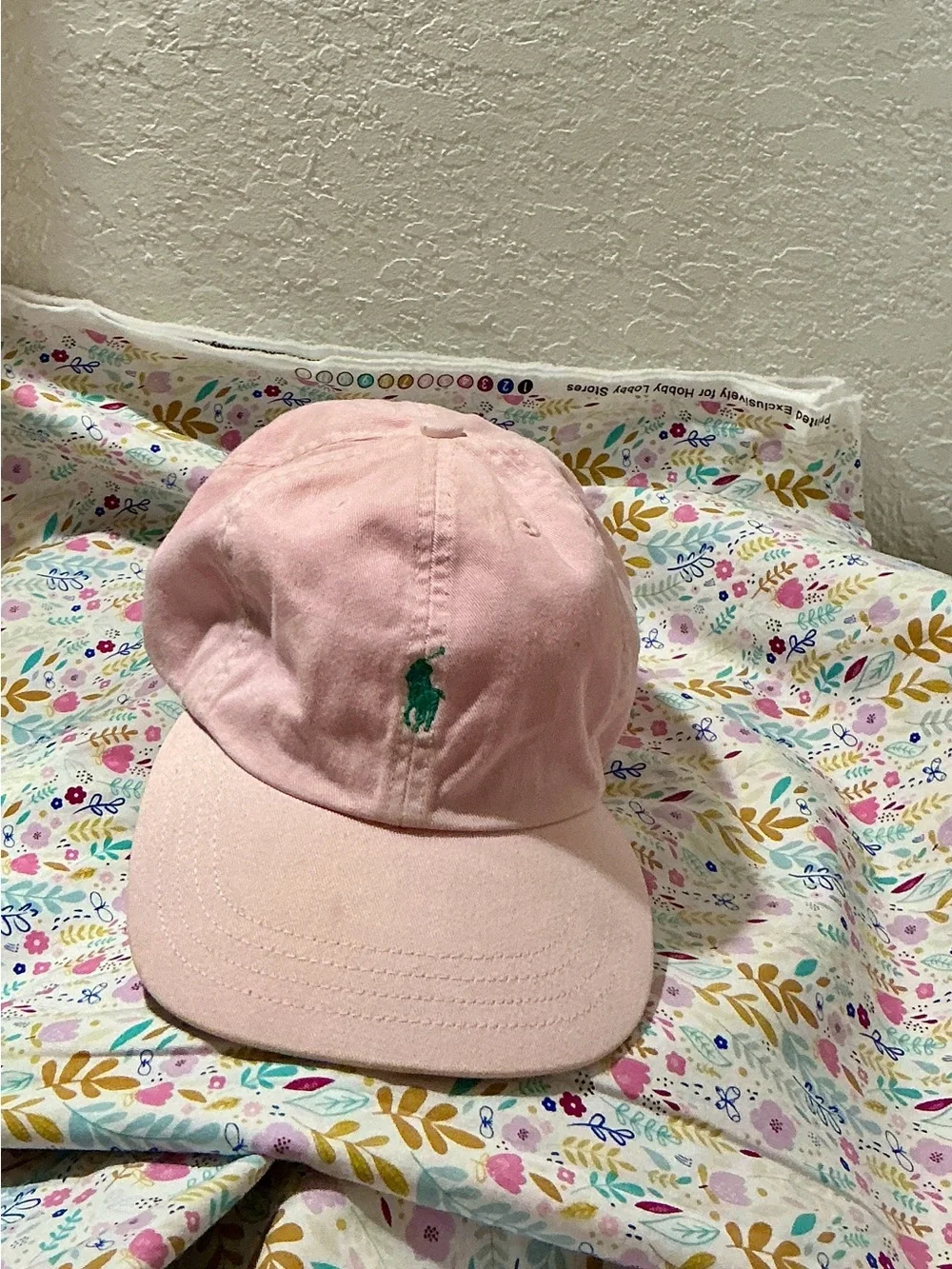 Polo by Ralph Lauren Pink men’s Cotton Hat with Green Logo